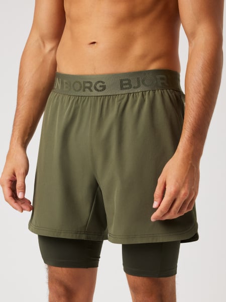 Björn Borg Borg 2 In 1 Shorts Grøn, XXL