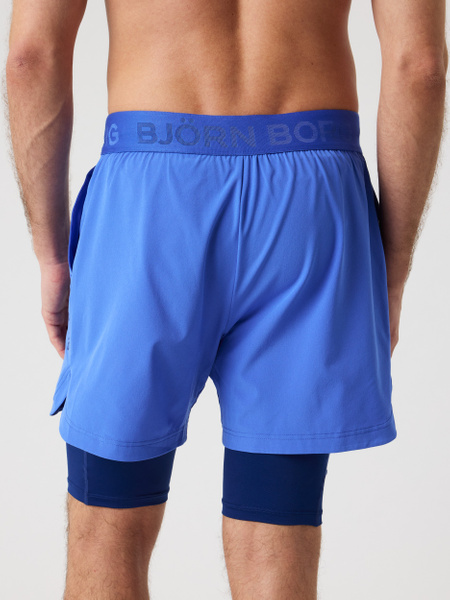 Björn Borg 2-in-1 shorts i blått, herr – baksida