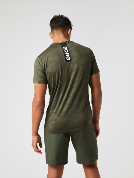 Björn Borg Performance t-shirt i grönt kamouflage – baksida