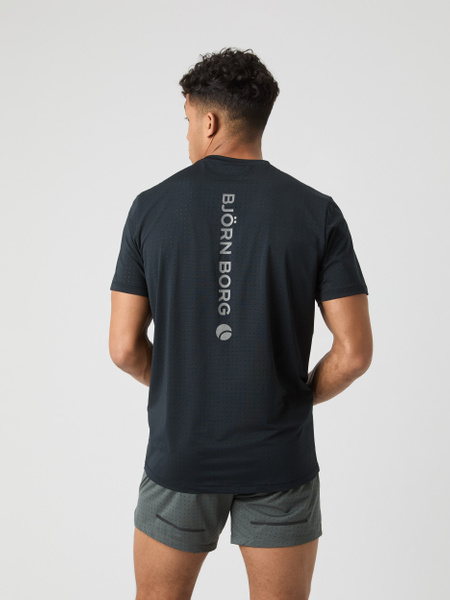 Björn Borg Performance T-shirt i svart – perforerad löpartröja – baksida