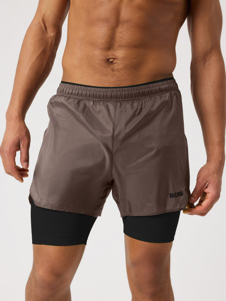 Björn Borg Borg Performance Shorts 2 In 1 Brun, XXL | Apparel & Accessories - Clothing - Shorts | ModeLejon