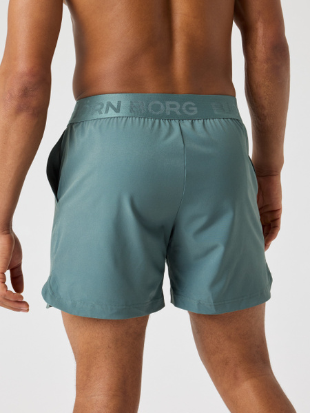 Björn Borg Shorts 6 Inch – grön träningsshorts för herr – baksida