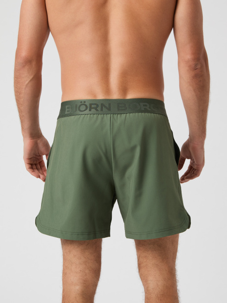Björn Borg Borg Shorts 6 tum i grönt – stretchshorts – baksida