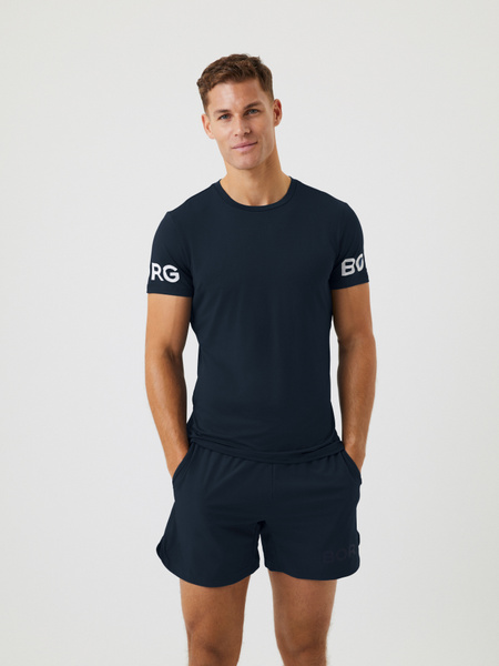 Björn Borg träningst-shirt i marinblått – återvunnen polyester – baksida
