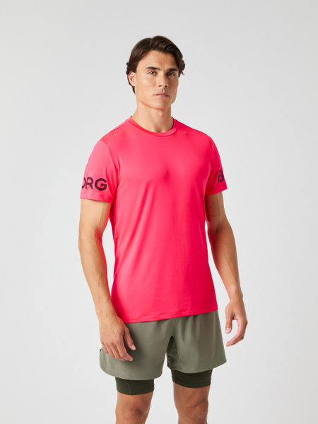 Björn Borg Borg tränings-t-shirt i rosa för herr – baksida