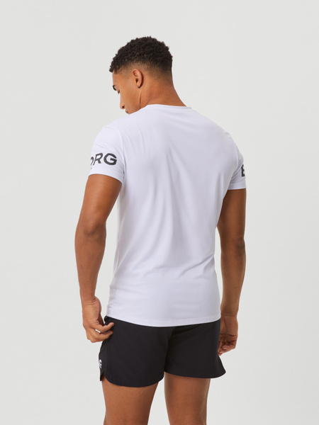 Björn Borg träningst-shirt i återvunnen polyester, vit – baksida