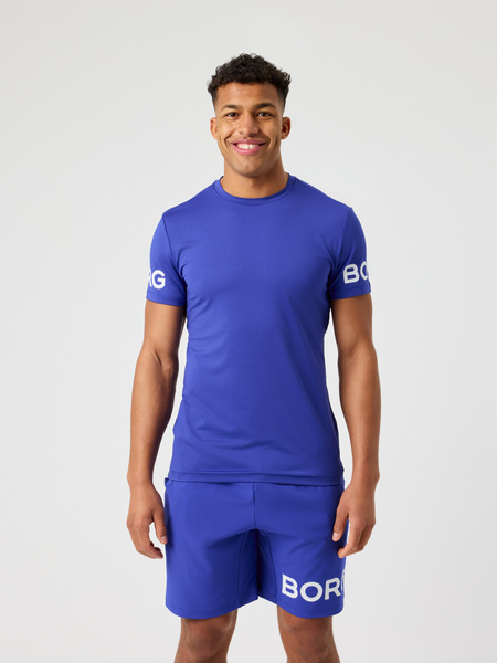 Björn Borg tränings-t-shirt i återvunnen stretch, blå – baksida