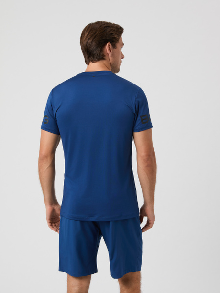 Björn Borg T-shirt – blå tränings-t-shirt i stretch – baksida