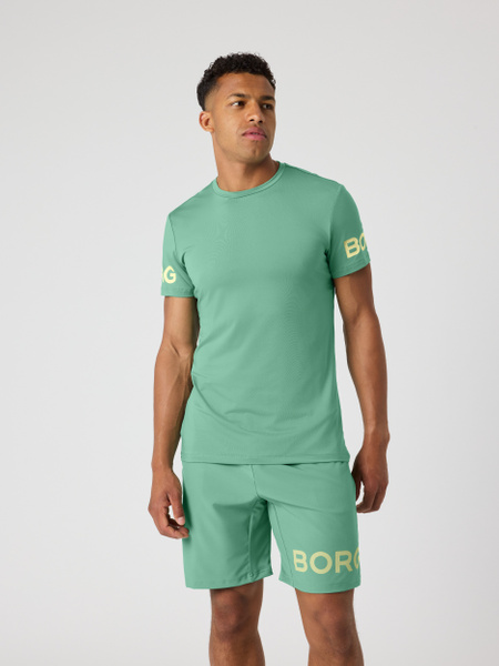 Björn Borg tränings-t-shirt i grön stretchkvalitet – baksida