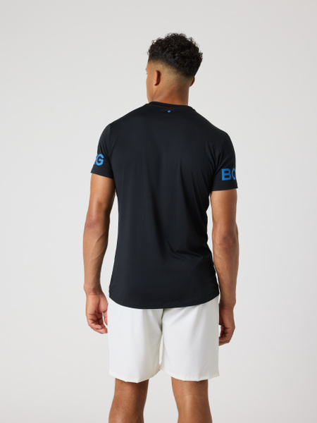 Björn Borg tränings-t-shirt i svart återvunnen polyester – baksida