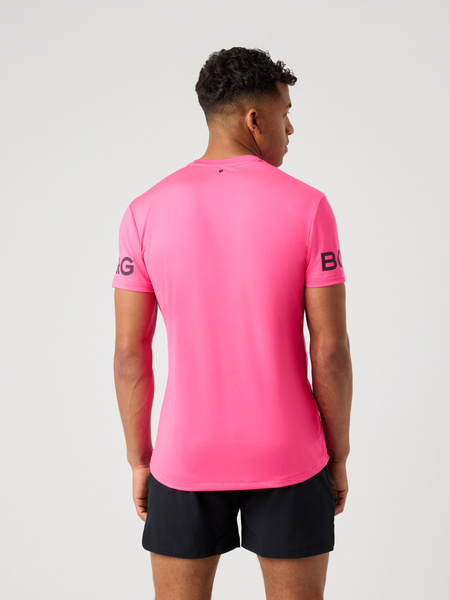 Björn Borg tränings-t-shirt i återvunnen stretch, rosa – baksida