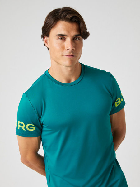 Björn Borg träningst-shirt dam i blått återvunnet tyg – baksida