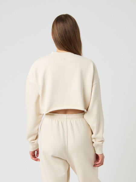 Björn Borg Studio oversized croppad sweatshirt vit – baksida