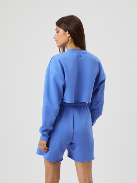 Björn Borg Studio Oversized Cropped Sweatshirt – dam i blå – baksida
