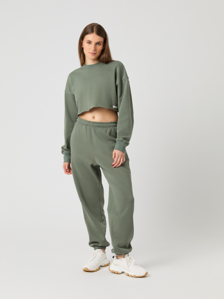 Björn Borg Studio croppad oversize sweatshirt, grön – baksida