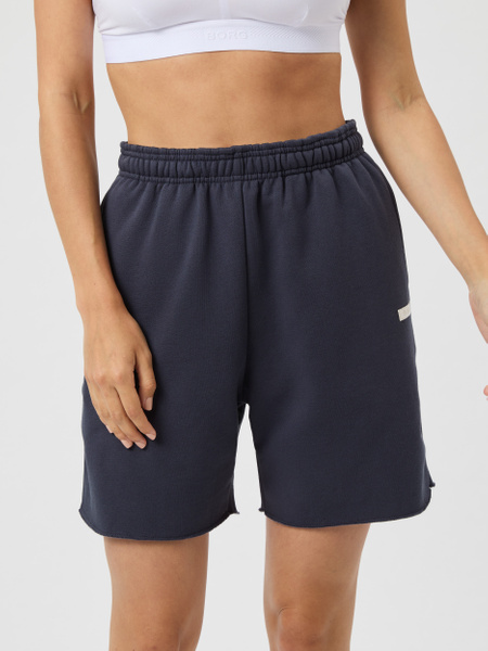 Björn Borg Studio oversized sweatshorts i fleece – dam i grå – baksida