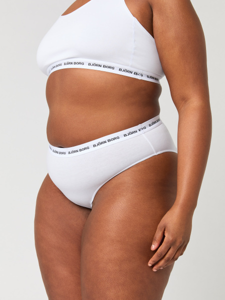 Alternativ bild 1 för Björn Borg Logo Highwaist Briefs 3-pack Vit, L