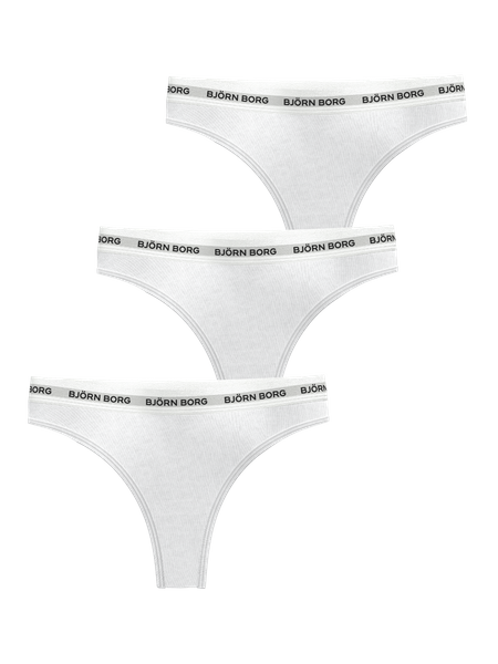 Alternativ bild 1 för Björn Borg Logo Thongs 3-pack Vit, L