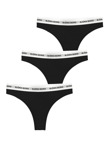 Alternativ bild 1 för Björn Borg Logo Thongs 3-pack Svart, L