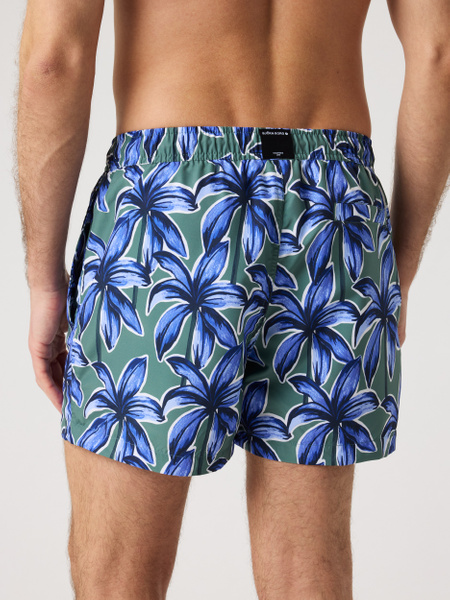 Björn Borg badshorts i blått med tryck och Repreve-tyg – baksida