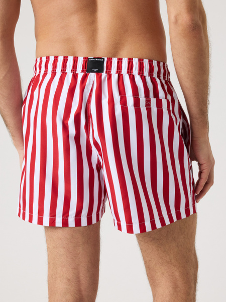 Björn Borg Print badshorts i rött med Repreve-tyg i röd – baksida