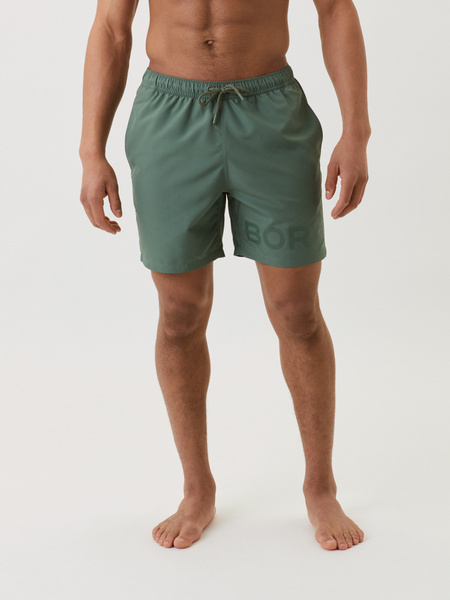 Björn Borg Borg Swim Shorts i grönt – badshorts – baksida