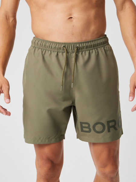 Björn Borg badshorts i återvunnen polyester, grön – baksida