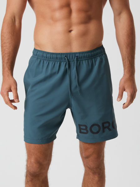 Björn Borg Swim Shorts i blått – snabbtorkande med Borg-tryck – baksida