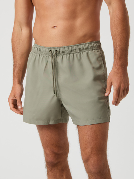 Björn Borg Solid Swim Shorts i grönt – enfärgade badshorts – baksida