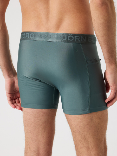 Björn Borg Stretch badshorts i grönt – smal passform – baksida