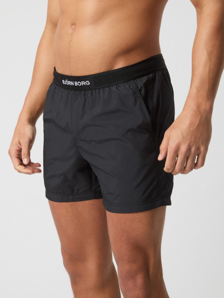 Björn Borg Premium badshorts i mjukt stretchtyg, svart – baksida