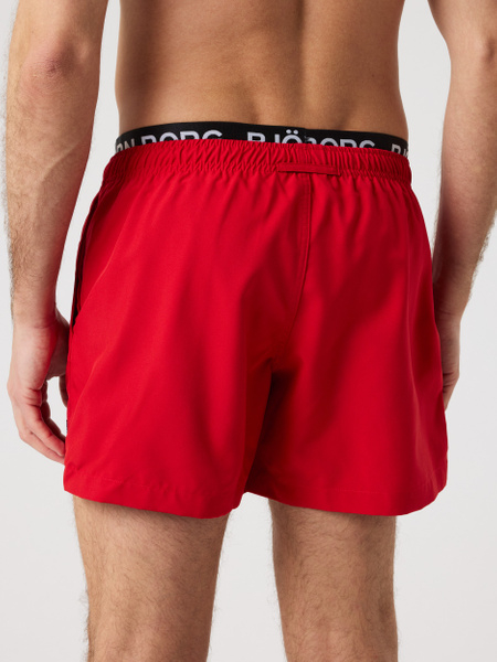 Björn Borg Elastic badshorts i rött med kort längd i röd – baksida