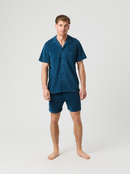 Björn Borg Toweling Pool Shirt i frottéliknande tyg, blå – baksida