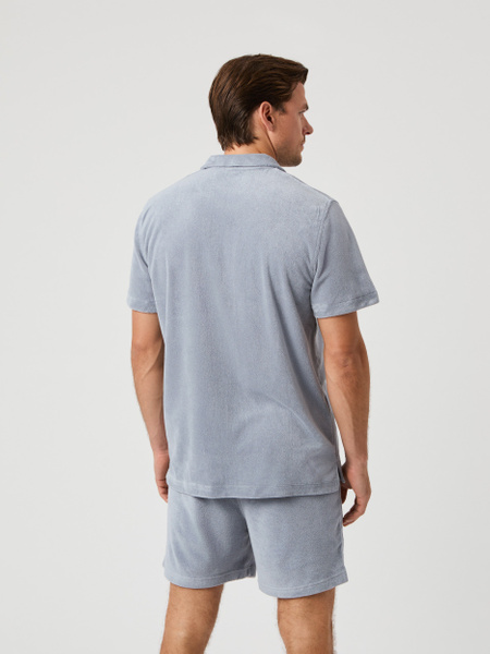 Björn Borg Toweling Pool Shirt – grå skjorta i frottékänsla – baksida