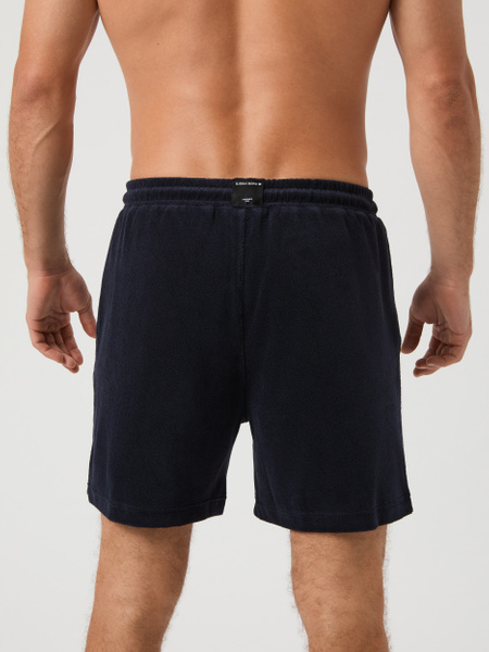 Björn Borg Toweling pool shorts i marinblått – frottékänsla – baksida