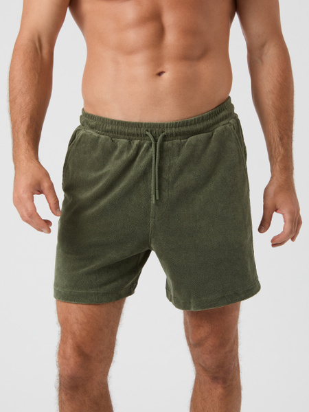 Björn Borg frottéshorts i grönt med dragsko – baksida