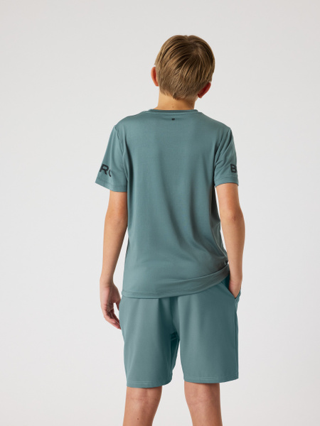 Björn Borg t-shirt i grönt för barn, återvunnen polyester – baksida