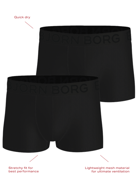 Björn Borg Sports Mesh Trunks 2-pack Svart, XXL | Apparel & Accessories - Clothing - Underwear & Socks - Underwear | ModeLejon