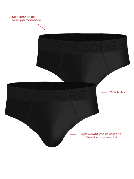Björn Borg Sports Mesh Briefs 2-pack Svart, XXL | Apparel & Accessories - Clothing - Underwear & Socks - Underwear | ModeLejon