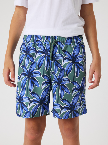 Björn Borg badshorts med tryck i återvunnen polyester, blå – baksida