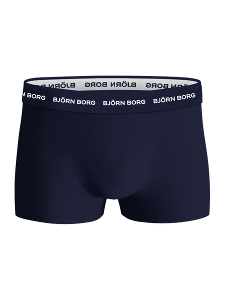 Björn Borg Cotton Stretch trunks 3-pack i blått – mjuk bomull – baksida