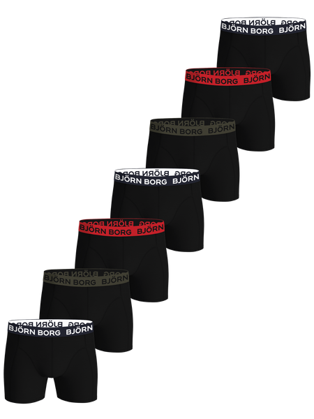 Björn Borg Cotton Stretch Boxers 7 pack Zwart, XS