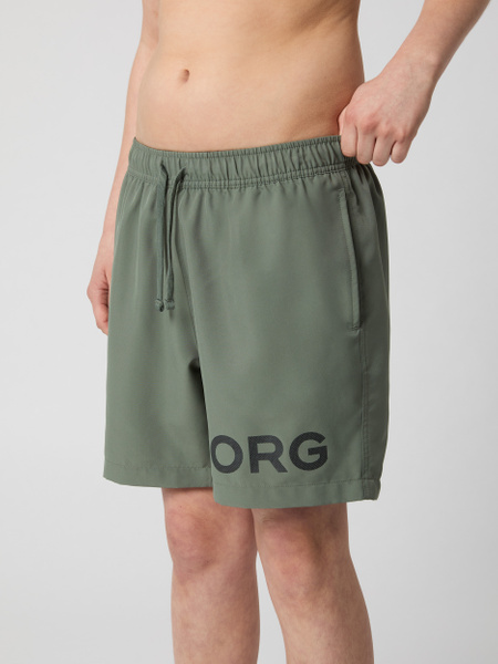 Björn Borg badshorts för barn i snabbtorkande tyg i grön – baksida