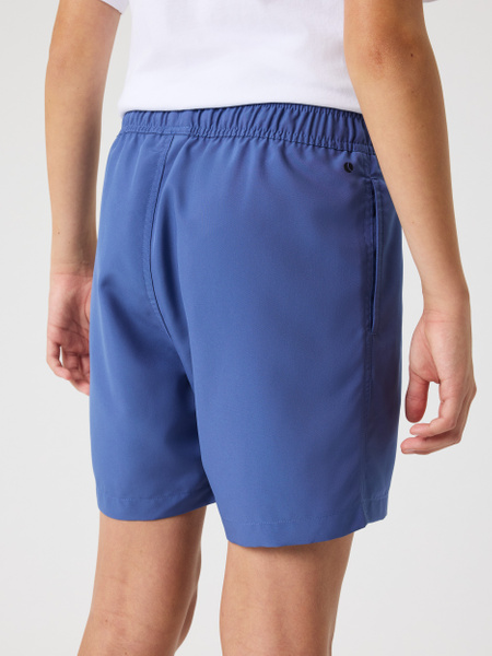 Björn Borg badshorts i återvunnen polyester med Borg-tryck i blå – baksida