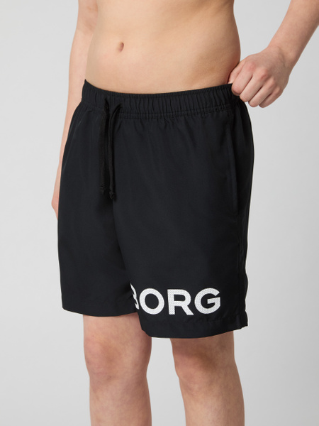 Björn Borg badshorts för barn i svart, snabbtorkande – baksida