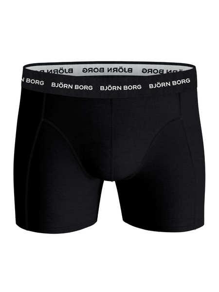 Björn Borg Cotton Stretch boxer 3-pack, svart – baksida