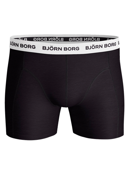 Björn Borg Cotton Stretch boxer 3-pack i svart för herr – baksida