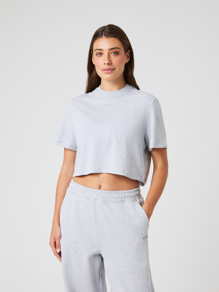 Björn Borg Studio Oversized Cropped T shirt Grijs, XL