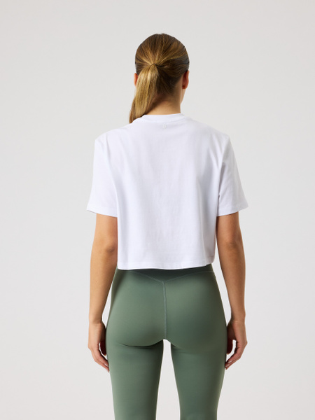 Björn Borg Studio – vit croppad oversize t-shirt i bomull – baksida
