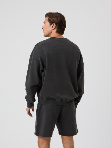 Björn Borg oversized sweatshirt i svart – tvättad bomull – baksida